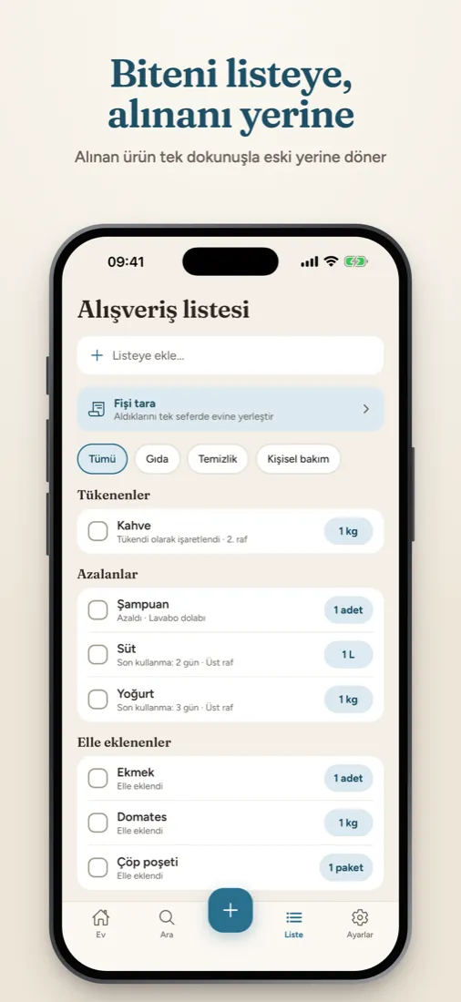 Alışveriş listesi